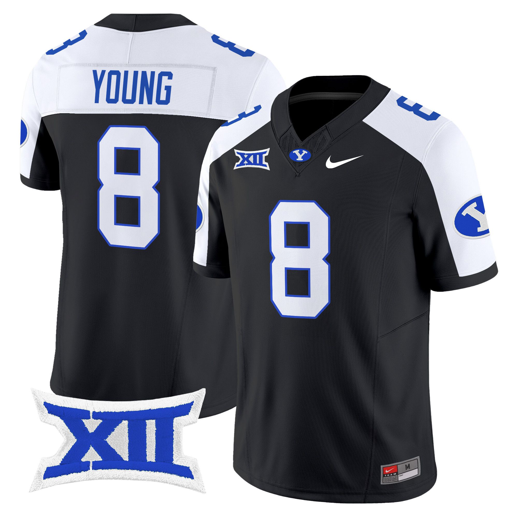 Men BYU Cougars #8 Young Black Nike 2024 Vapor Limited NCAA Jersey->more ncaa teams->NCAA Jersey